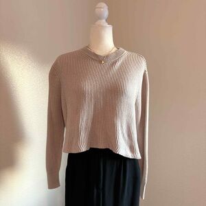 Cotton On Light Pink Ribbed Long Sleeve Top